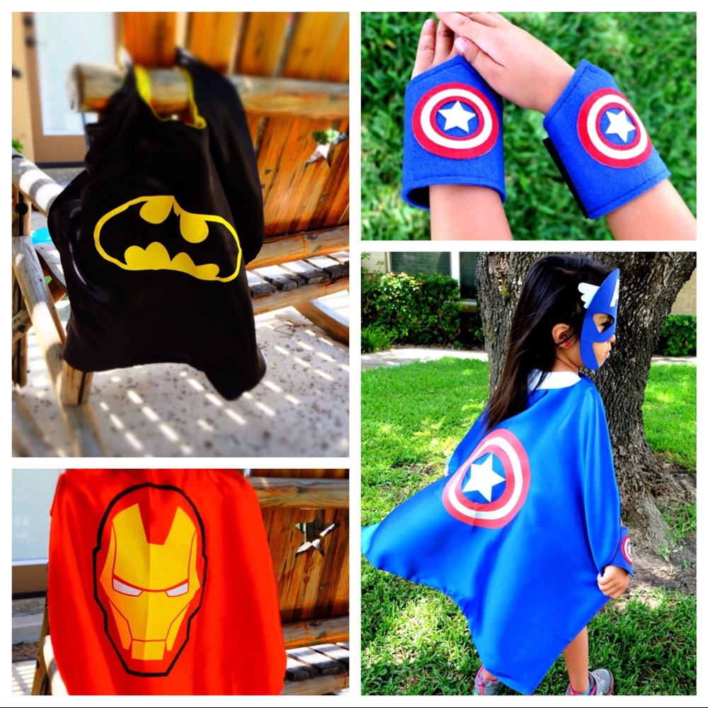 Superhero cape, mask, & cuff set